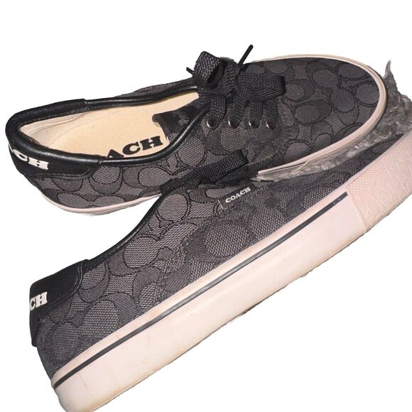 Coach Mens Skate Lace-Up Sneaker in Signature Jacquard Size 8 B - Picture 3 of 4